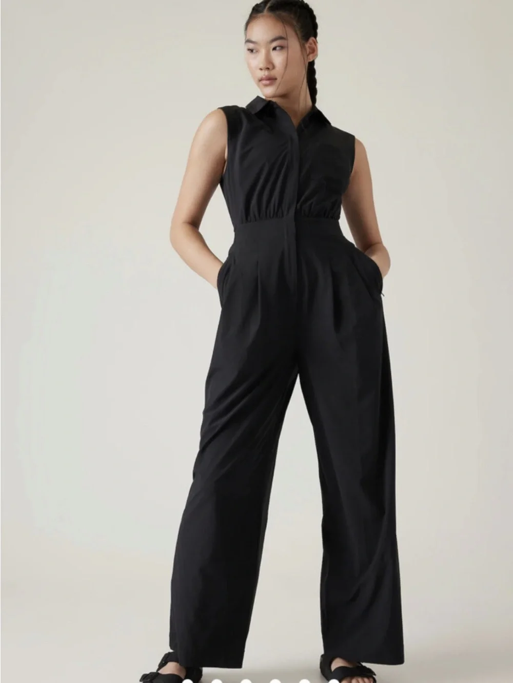 Athleta Brooklyn Heights Wide Leg Jump Suit size 4P